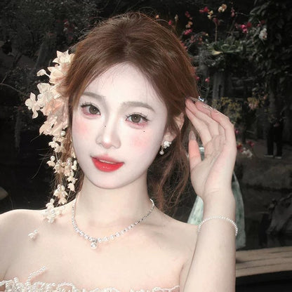 Lily of the Valley Tassel Hair Clip Chinese Bridal Vintage Hairpiece