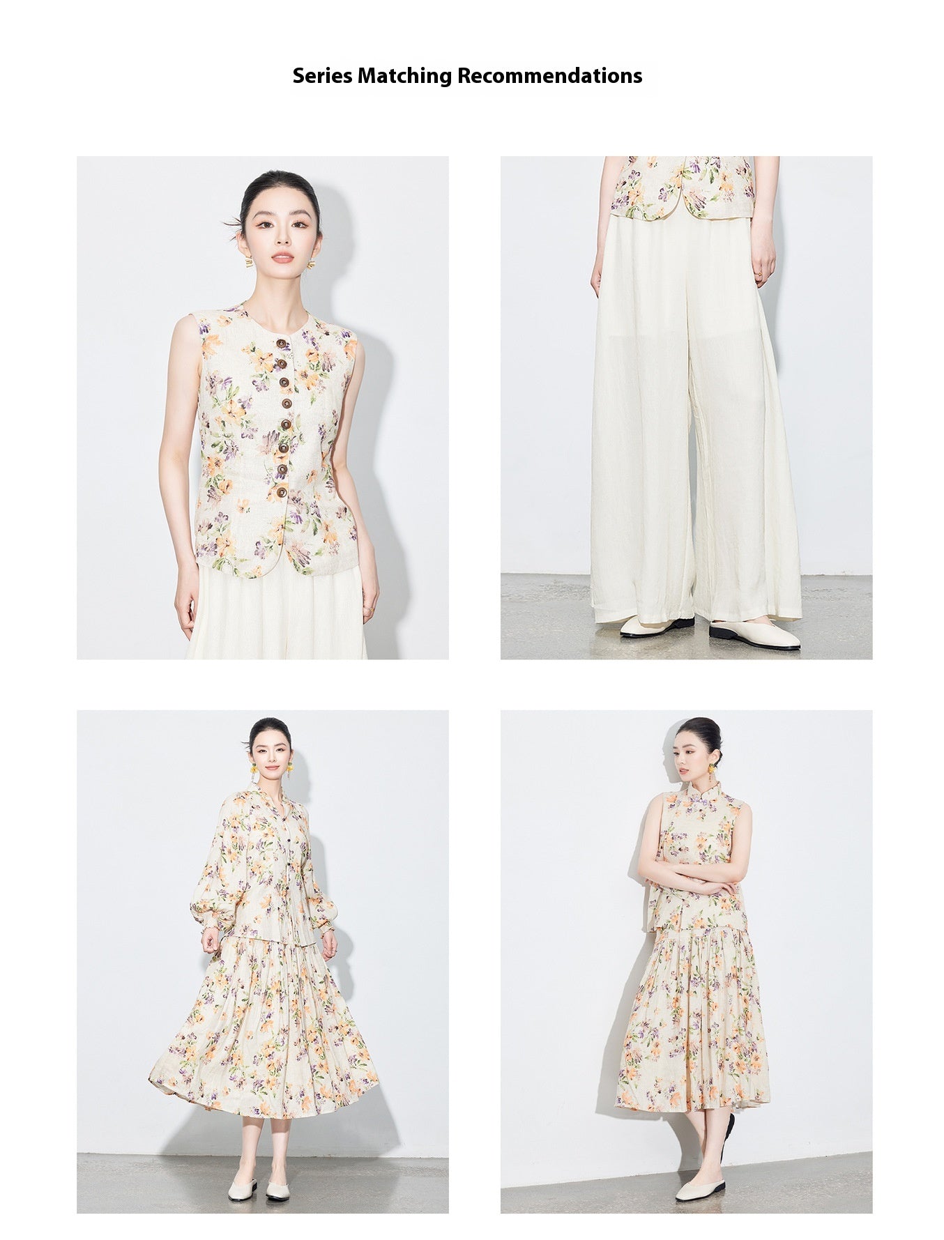 High-End Linen Sleeveless Button Top & Slimming Skirt for Women