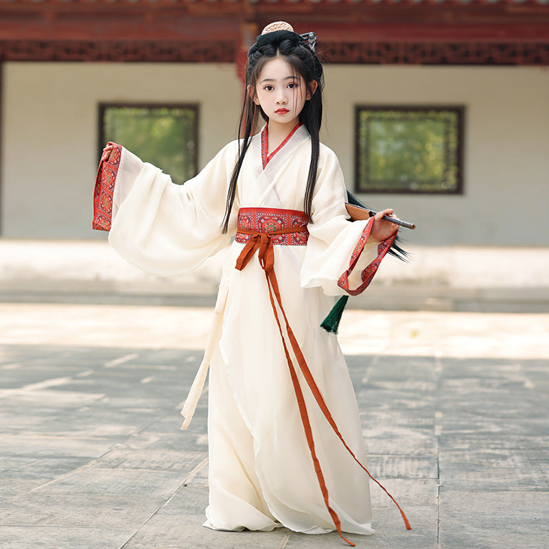 Girls’ Summer Hanfu | Wei Jin Style Daily Warring States Robe Fairy Dress