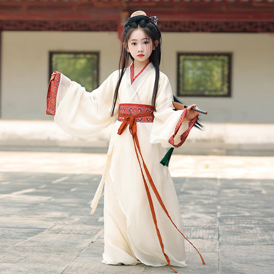 Girls’ Summer Hanfu | Wei Jin Style Daily Warring States Robe Fairy Dress