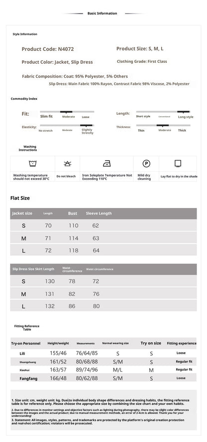 Elegant New Chinese Embroidered Jacquard Cardigan & Strap Dress Set