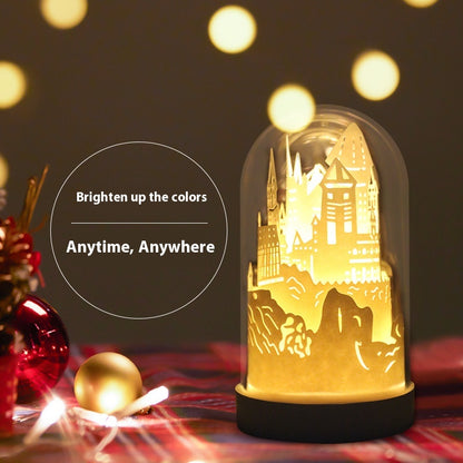 DIY 3D Paper Carving Lamp Handmade Panoramic Night Light