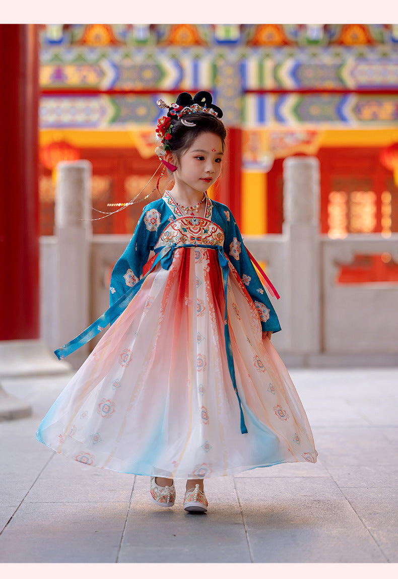 Girls’ Spring Autumn Hanfu | High-End Fairy Ru Skirt National Style Dress