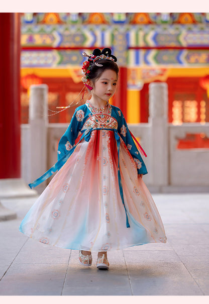 Girls’ Spring Autumn Hanfu | High-End Fairy Ru Skirt National Style Dress