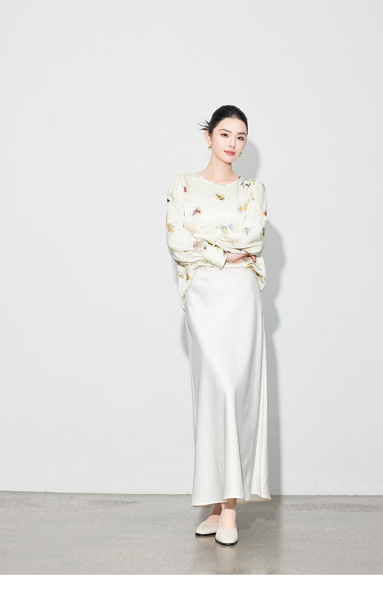 Chic High-Waist Mermaid Satin Skirt for Women