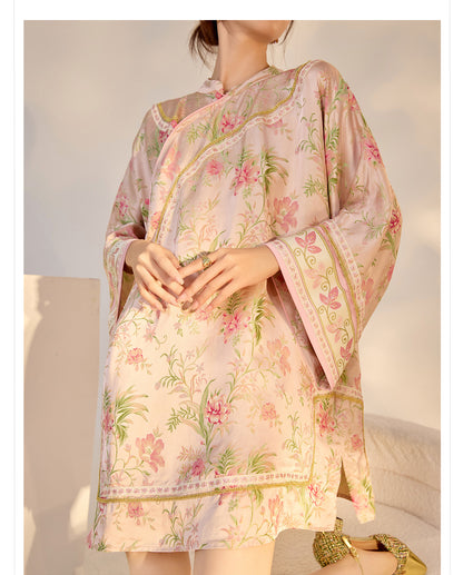 2026 Summer New Chinese Style Printed Rayon Loose Elegant Blouse