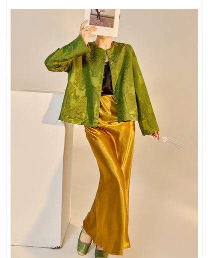 New Chinese Style Reversible Jacquard Elegant Top