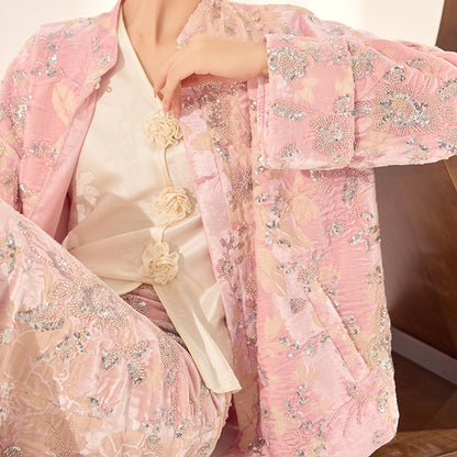 2026 Spring New Chinese Beaded Rayon Elegant Youthful Jacket