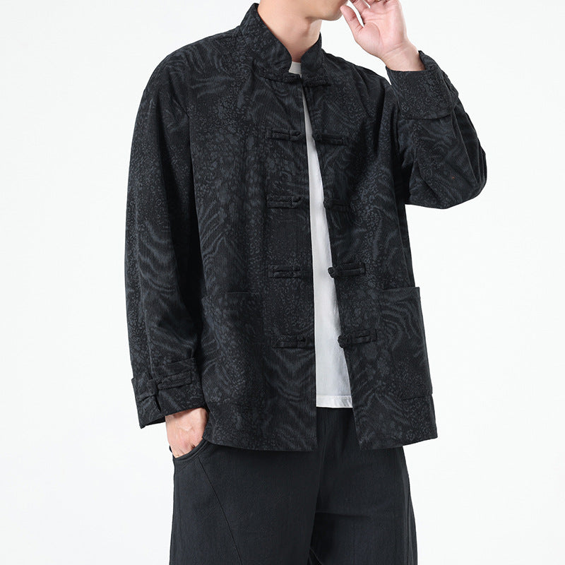 Mens Chinese Hanfu Tang Suit Retro Ancient Style National Top