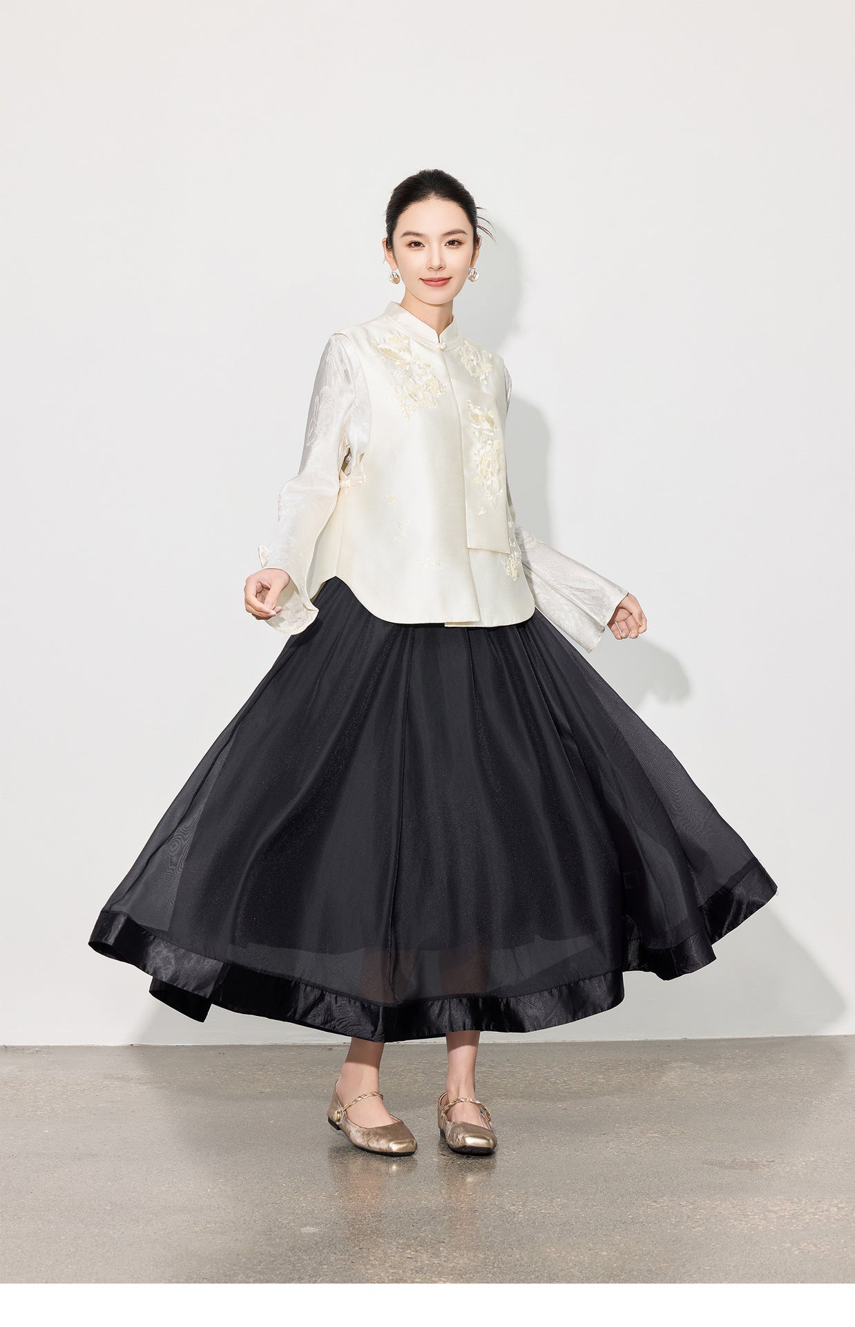 High-End Solid Color Long Skirt — Timeless A-Line Silhouette