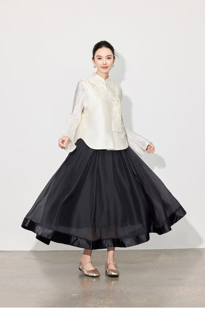 High-End Solid Color Long Skirt — Timeless A-Line Silhouette