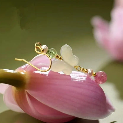 Chinese Style Butterfly Earrings — Hanfu Accessories Long Dangle Earrings