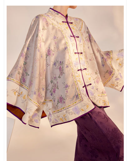 Early Autumn Silk Embroidered Retro Loose Chinese Style Jacket