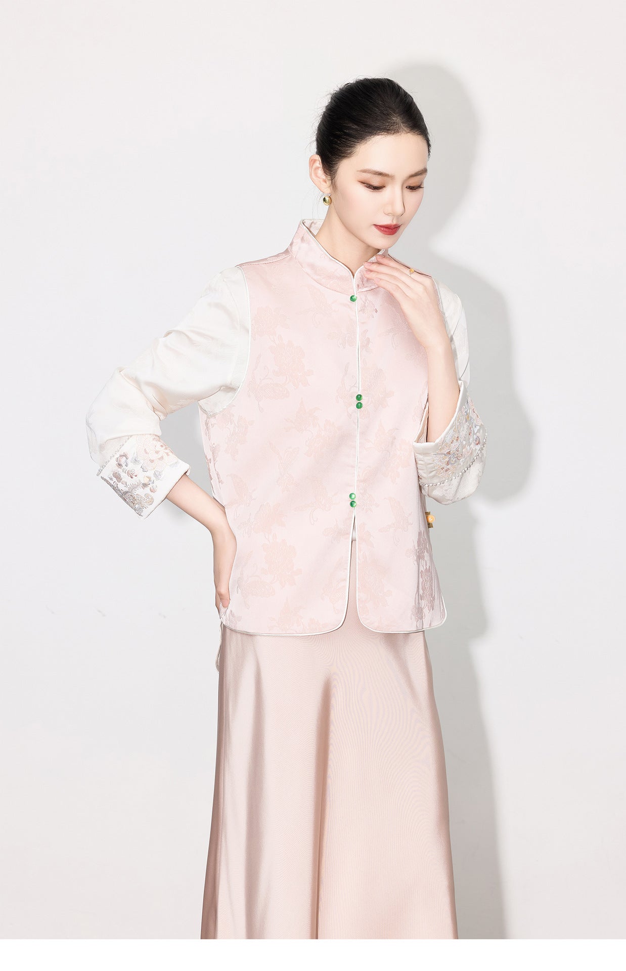 High-End Elegant Jacquard Vest Top for Women