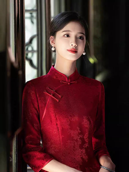 Retro Republic of China Style Qipao – Toasting & Family Occasion Dress