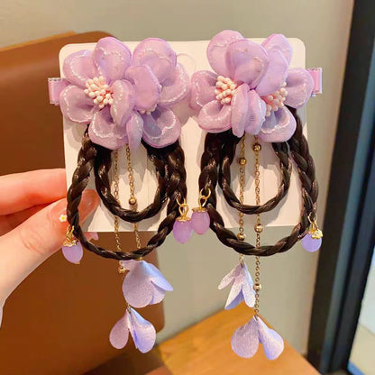 Children's Hair Clips Chinese Style Braid Tassel Hanfu Hair Accessories