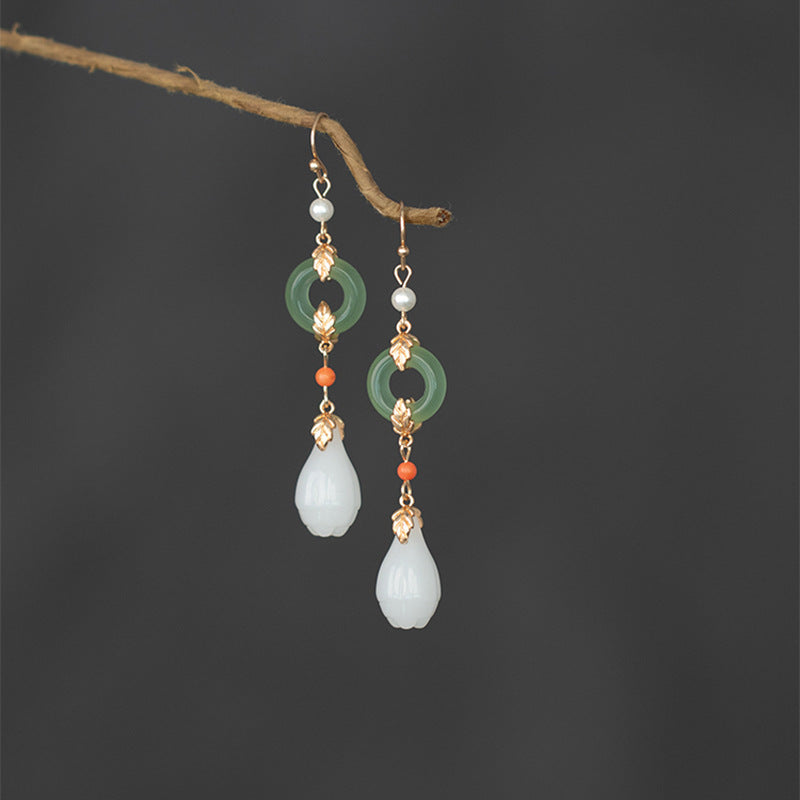 Magnolia Peace Buckle Earrings | New Chinese Style Retro Hanfu Cheongsam Accessory