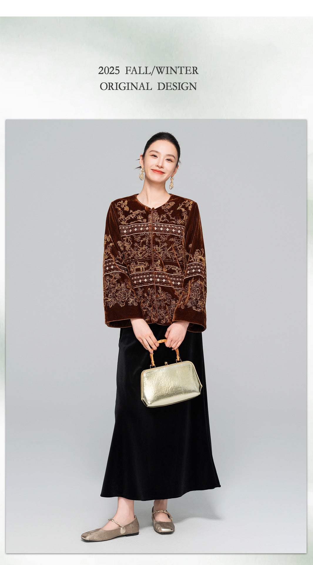 High-End Vintage Velvet Beaded Jacket New Chinese Style Women