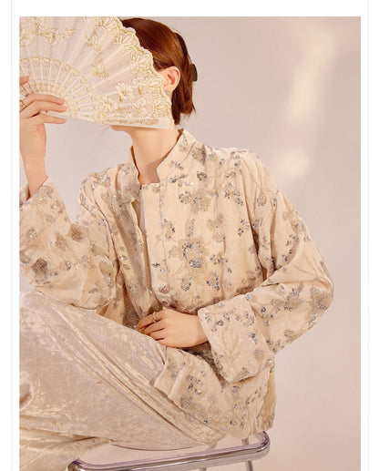 2026 Spring New Chinese Beaded Rayon Elegant Youthful Jacket