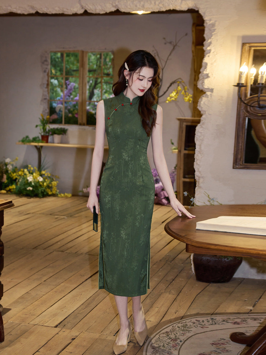 New Chinese Style Qipao – Jacquard Slim Fit Summer Dress