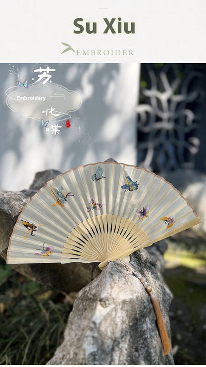 Handmade Suzhou Embroidery Folding Fan — Chinese Style Craft Gift