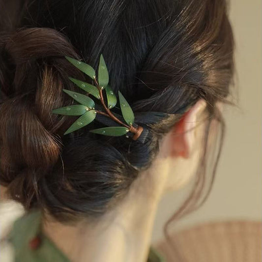Bamboo Leaf Hair Clip New Chinese Style Hanfu Vintage Duckbill Clip