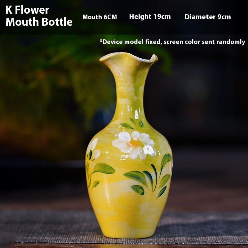 Jingdezhen Handmade Ceramic Vase — Oil Painting Style Small Home Decor