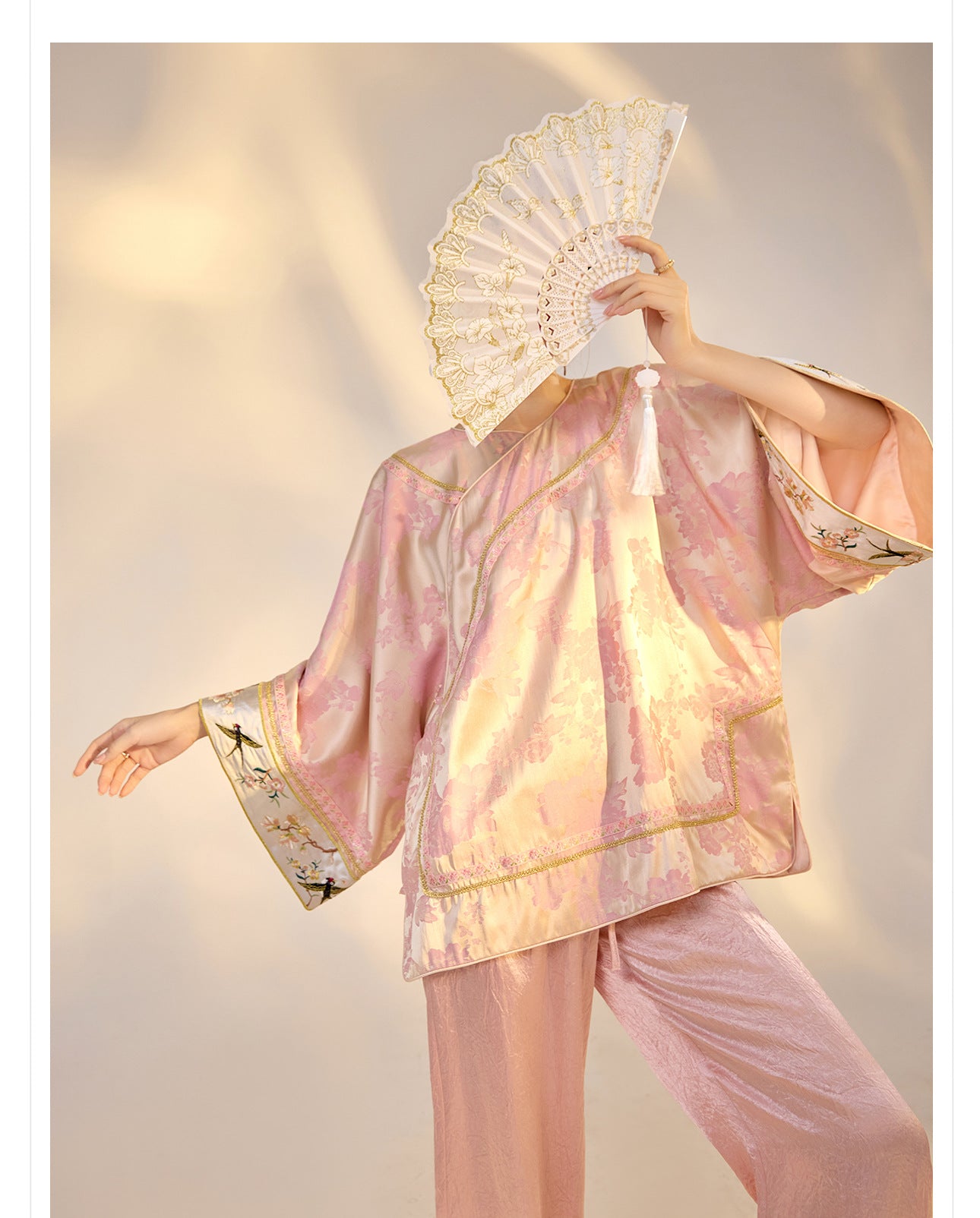 Elegant Jacquard Rayon Shirt New Chinese Style Loose Top