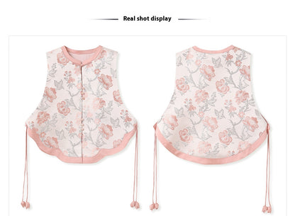 Elegant Jacquard Sleeveless Vest & Skirt Set for Autumn