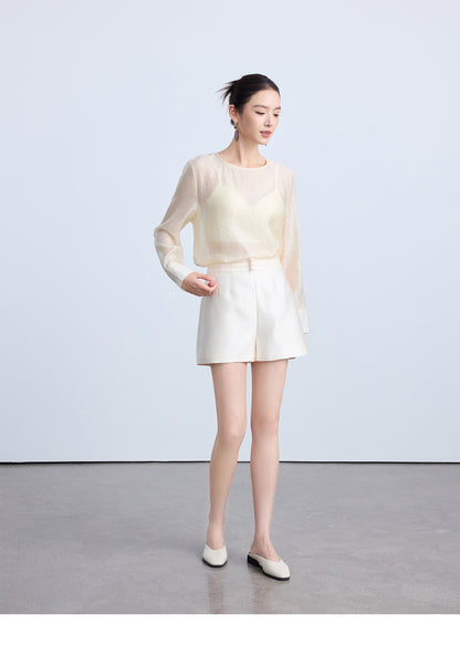 Elegant Round Neck Women's Blouse