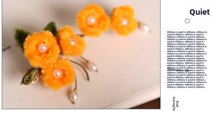 Hanfu Hairpin Osmanthus Clip Side Hair Accessory Chinese Vintage Autumn Winter