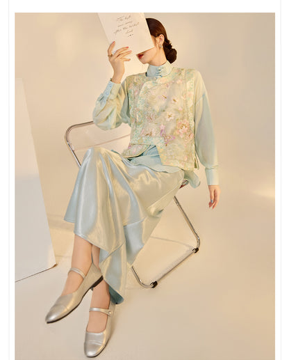 Embroidered Mulberry Silk Vest – New Chinese Style Women's Top