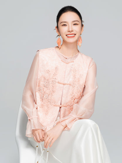 Sophisticated Sleeveless Retro Silk Vest