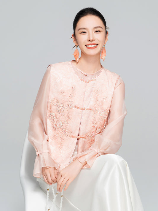 Sophisticated Sleeveless Retro Silk Vest