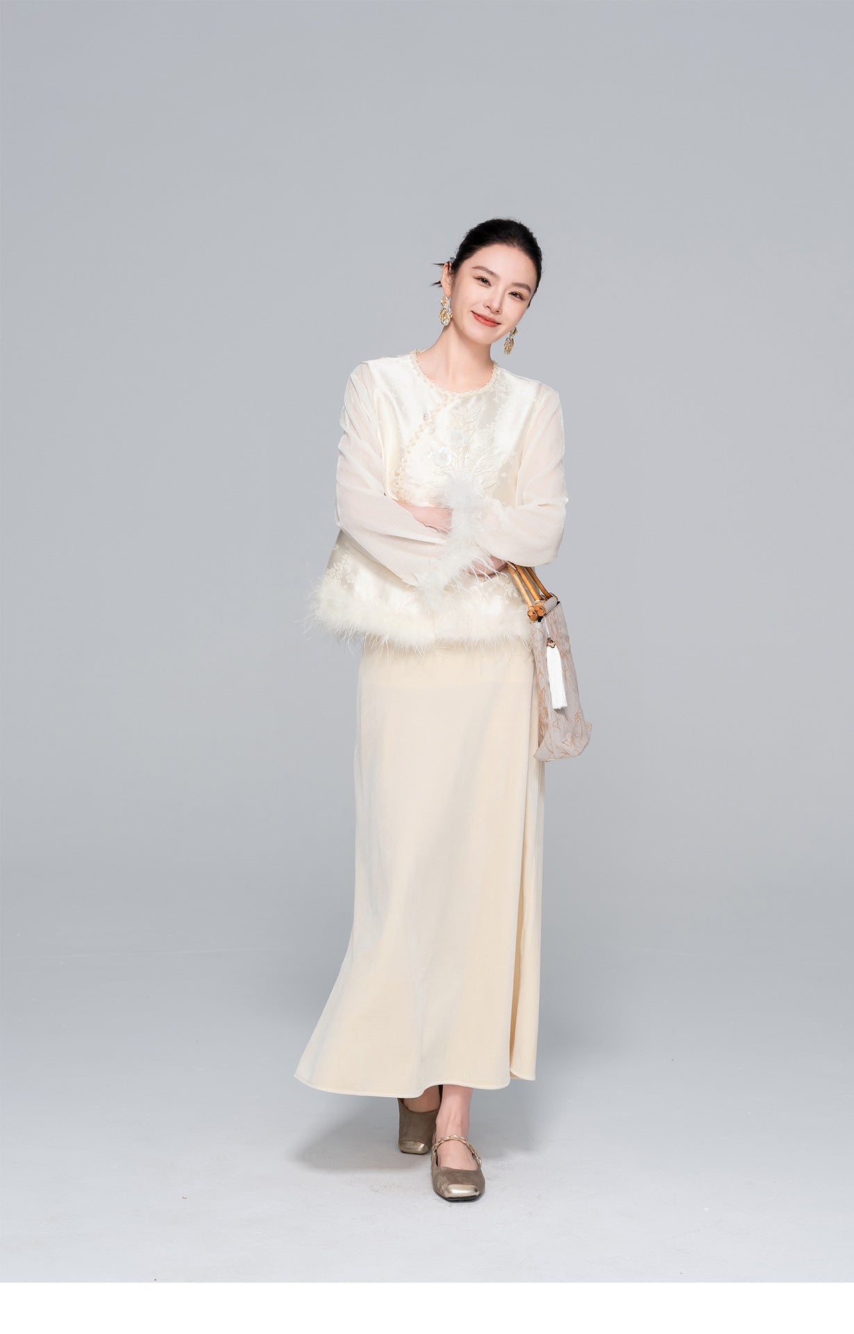 National Style Feather and Sequin Vest for Women