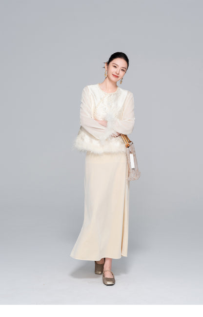 National Style Feather and Sequin Vest for Women