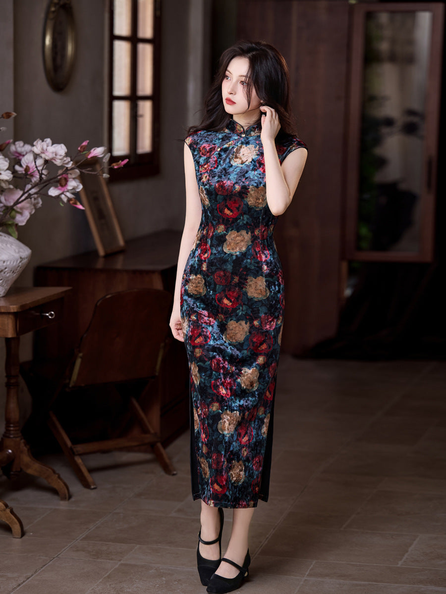 New Chinese Style Cheongsam – Retro Sleeveless Slimming Dress