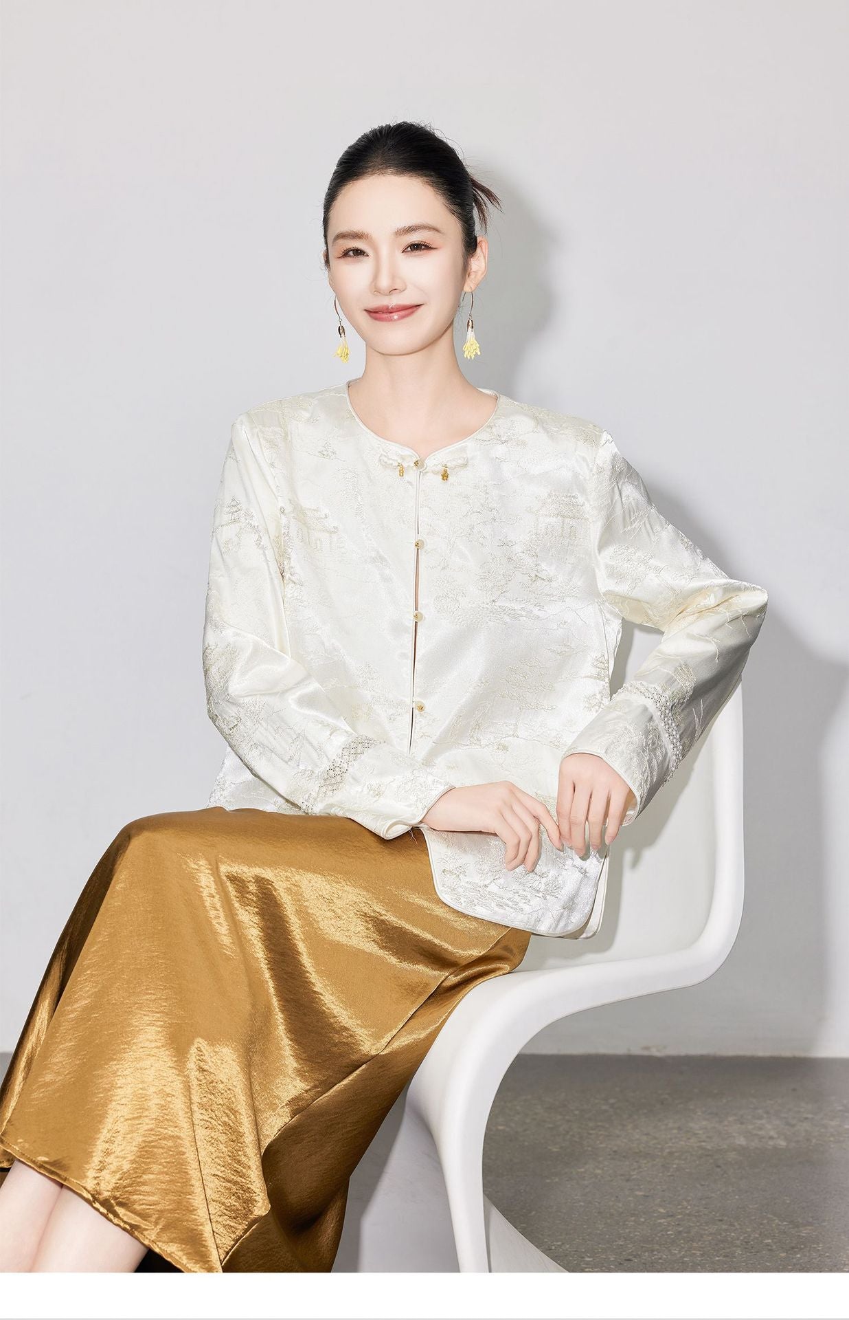 Elegant Satin Midi Mermaid Skirt, Slimming Design