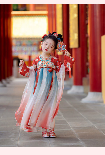Girls’ Spring Autumn Hanfu | High-End Fairy Ru Skirt National Style Dress