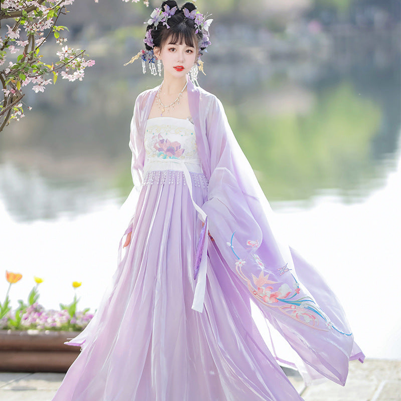 Oriental Ancient Hanfu — Restored Fairy Purple Spring Summer Set