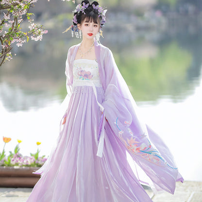 Oriental Ancient Hanfu — Restored Fairy Purple Spring Summer Set