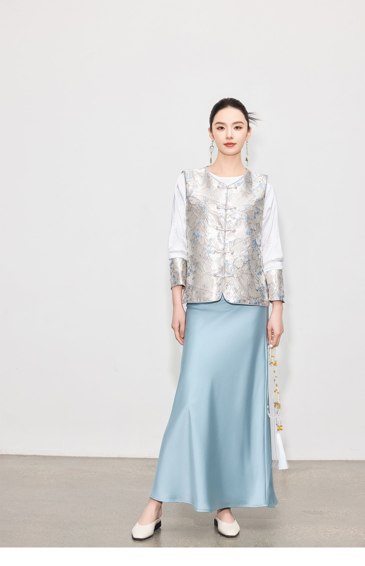 High-End Chinese Fashion Jacquard Vest Top