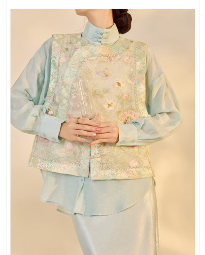 Embroidered Mulberry Silk Vest – New Chinese Style Women's Top
