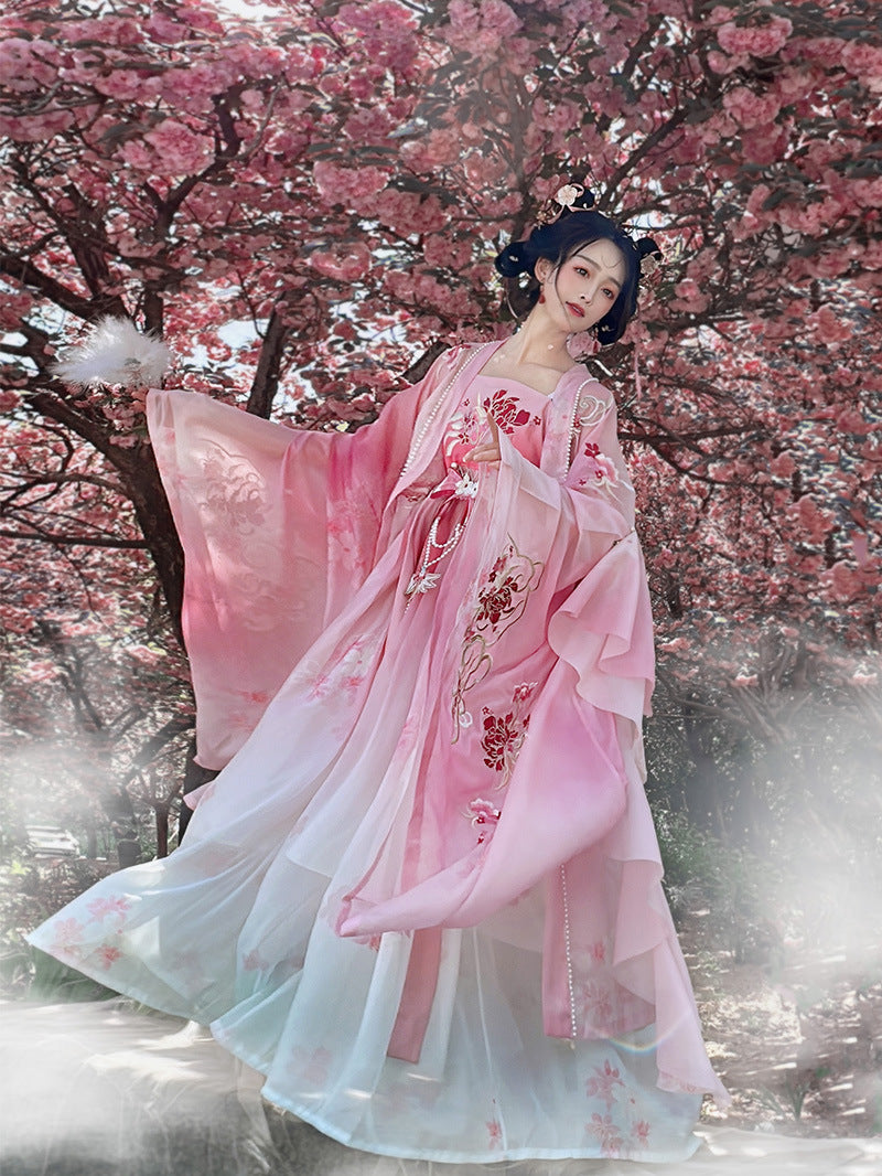 Oriental Ancient Hanfu Costume — Heavy Embroidery Summer Outfit