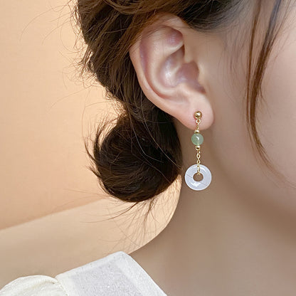 Ancient Style Jade Tassel Earrings — High-End Chinese Style Earrings for Women
