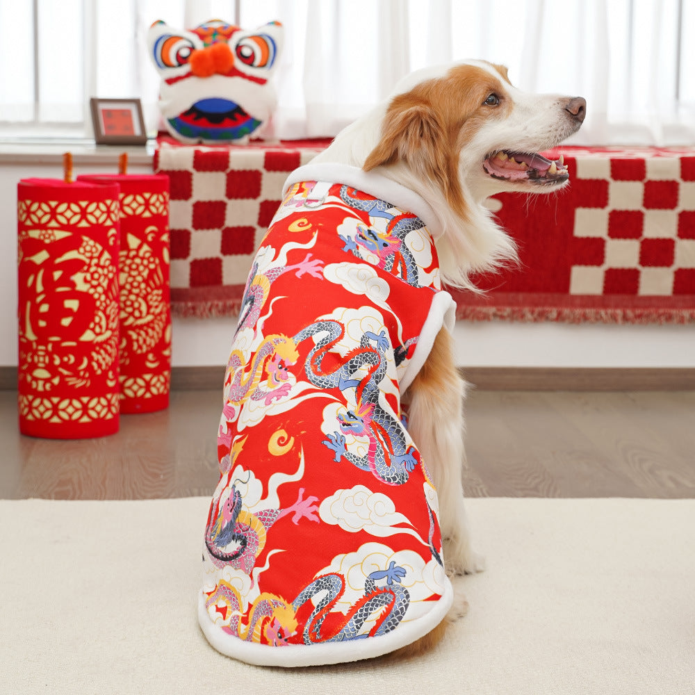 Pet Northeast Large Floral Coat Warm Cotton Jacket for Dogs & Cats