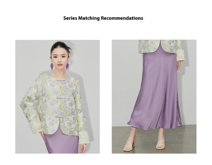 Autumn Women's Tulip Brocade Jacquard Elegant Jacket