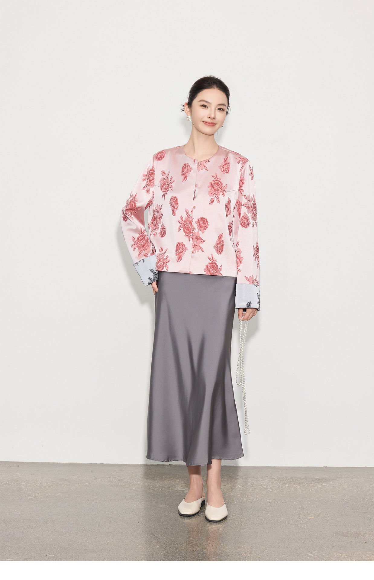 2026 Spring Summer Satin Jacquard Elegant Jacket for Women