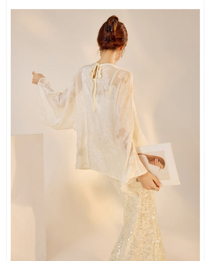 New Chinese Style Beaded Embroidered High-End Blouse for Women