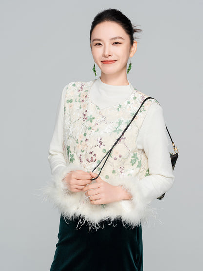 Stylish Velvet Furry Women's Vest